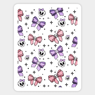 Cute Pastel Goth Skulls and Bows With Eyeballs Magnet